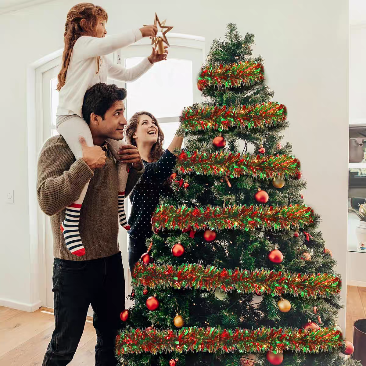 Guirnaldas de oropel de Navida - Tinsel Garland Decoration reseña y precio