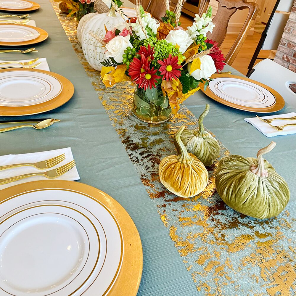 Rollo de malla fina de oro bri - Christmas Table Runner reseña y precio