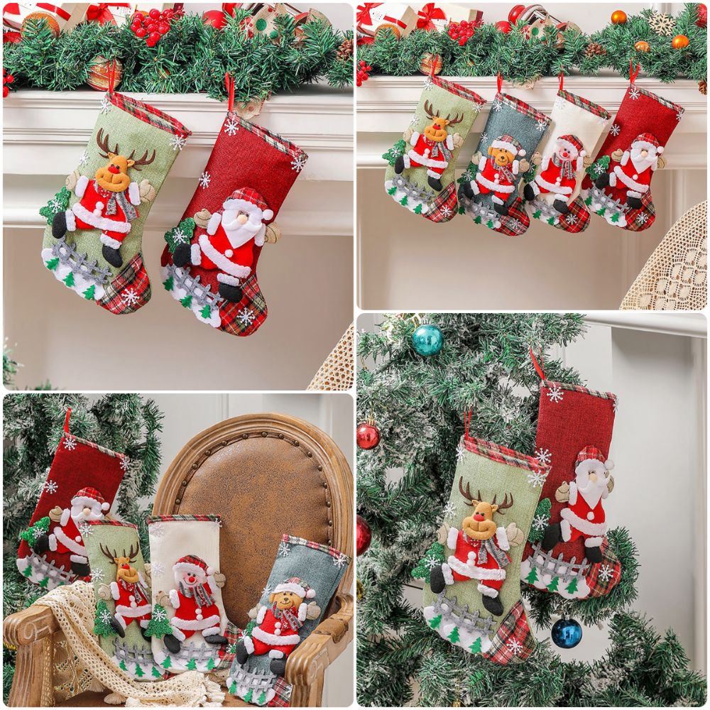 Calcetines Navideños Multicolo - Christmas Stocking Hanging reseña y precio