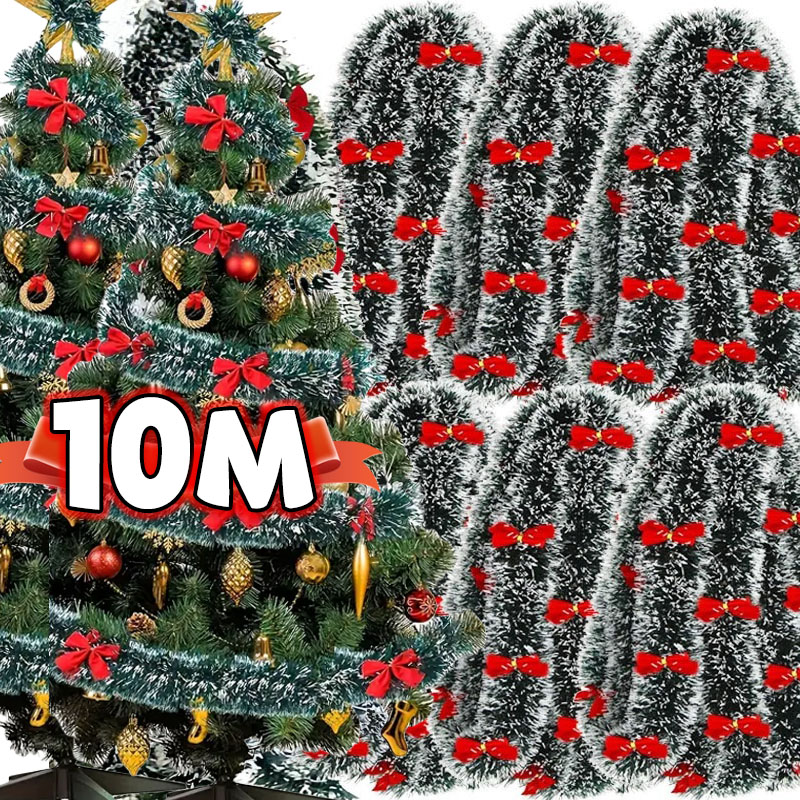 Cintas de oropel con lazo de N - Tinsel Garland Decoration reseña y precio