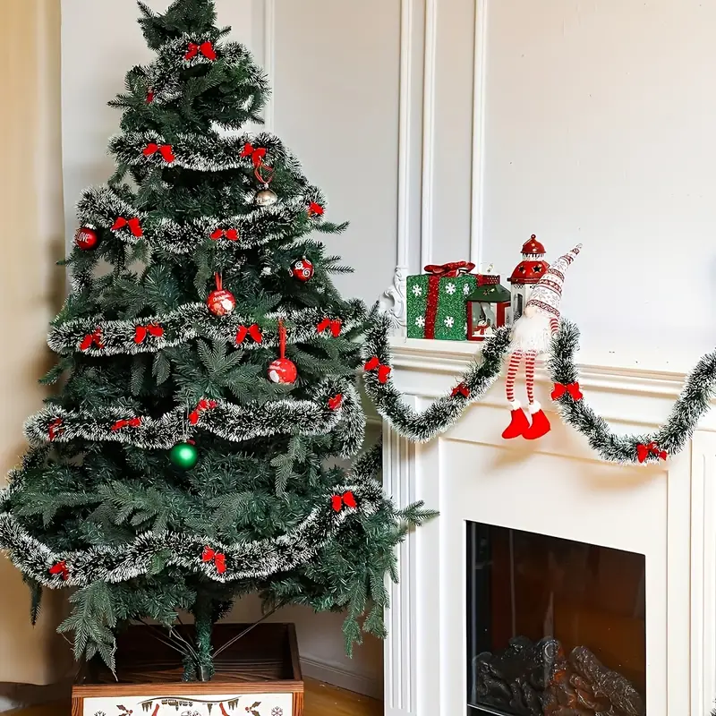 Cintas de oropel con lazo de N - Tinsel Garland Decoration reseña y precio