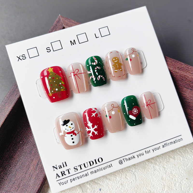 10 Uds. De uñas postizas desmo - Christmas Tree Artificial reseña y precio