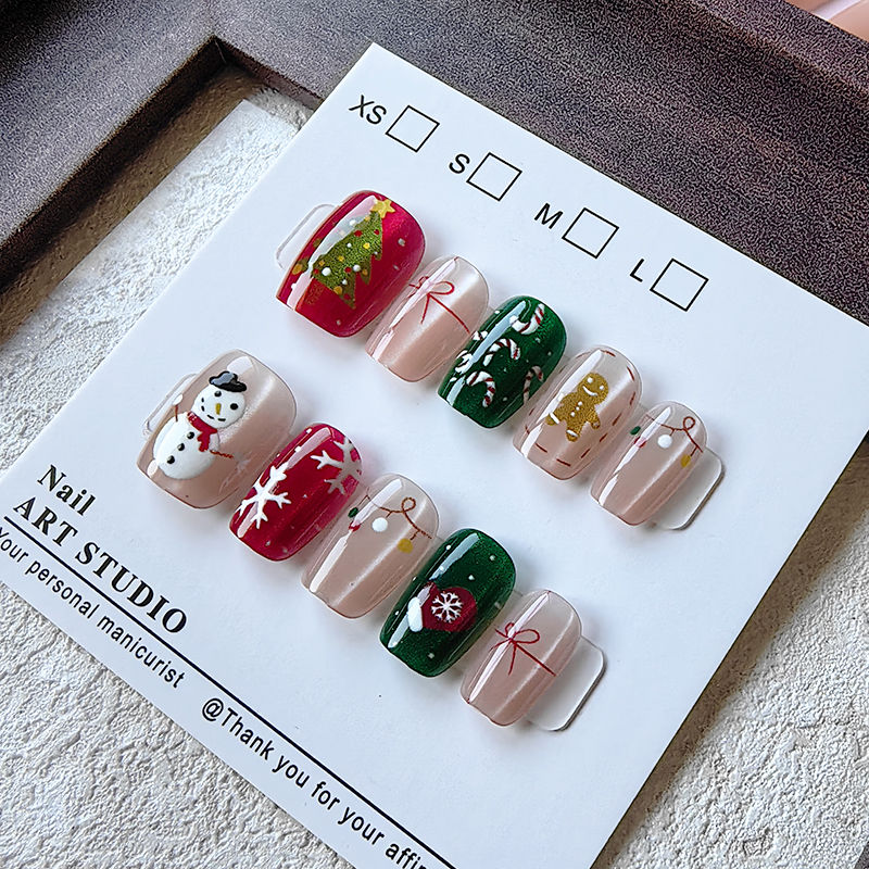 10 Uds. De uñas postizas desmo - Christmas Tree Artificial reseña y precio