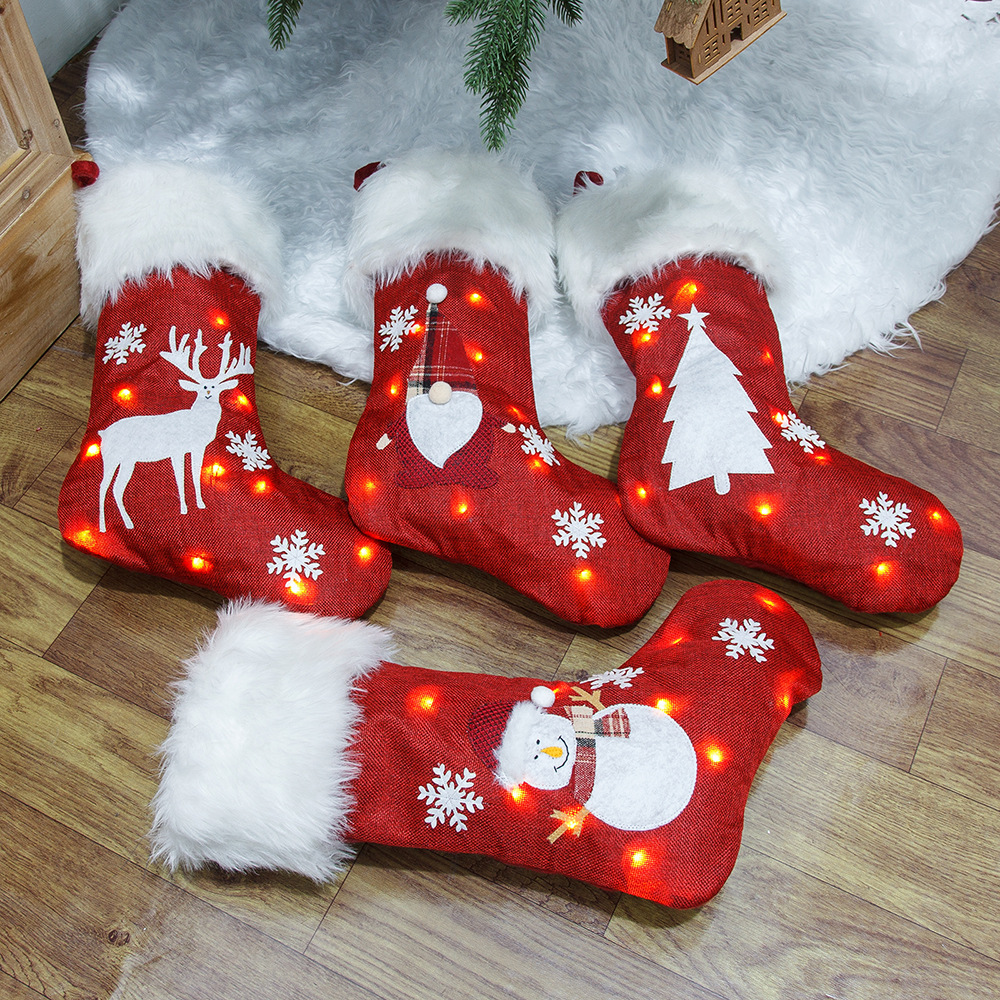 Calcetines navideños con luces - Christmas Stocking Hanging reseña y precio