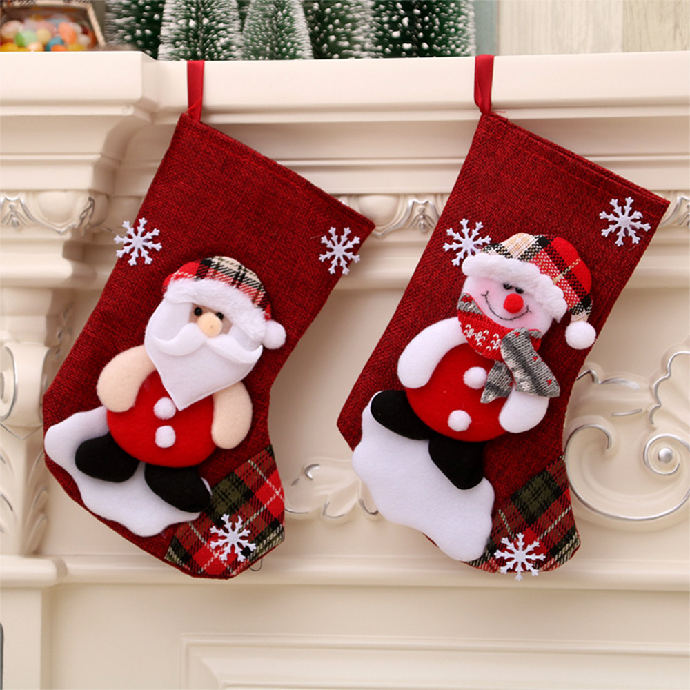 Medias navideñas de lino, bols - Christmas Stocking Hanging reseña y precio
