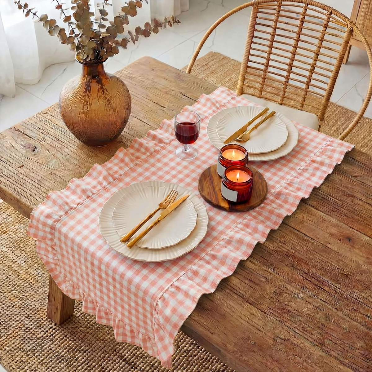 La bandera de mesa con borde d - Christmas Throw Blanket reseña y precio