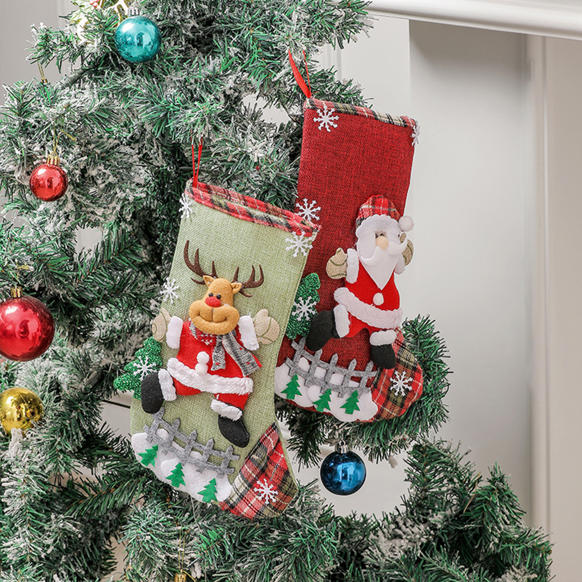 Medias navideñas bonitas y gra - Christmas Stocking Hanging reseña y precio