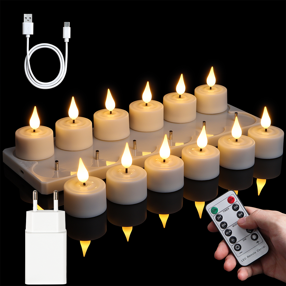 Velas LED recargables sin llam - Holiday Candle Set reseña y precio