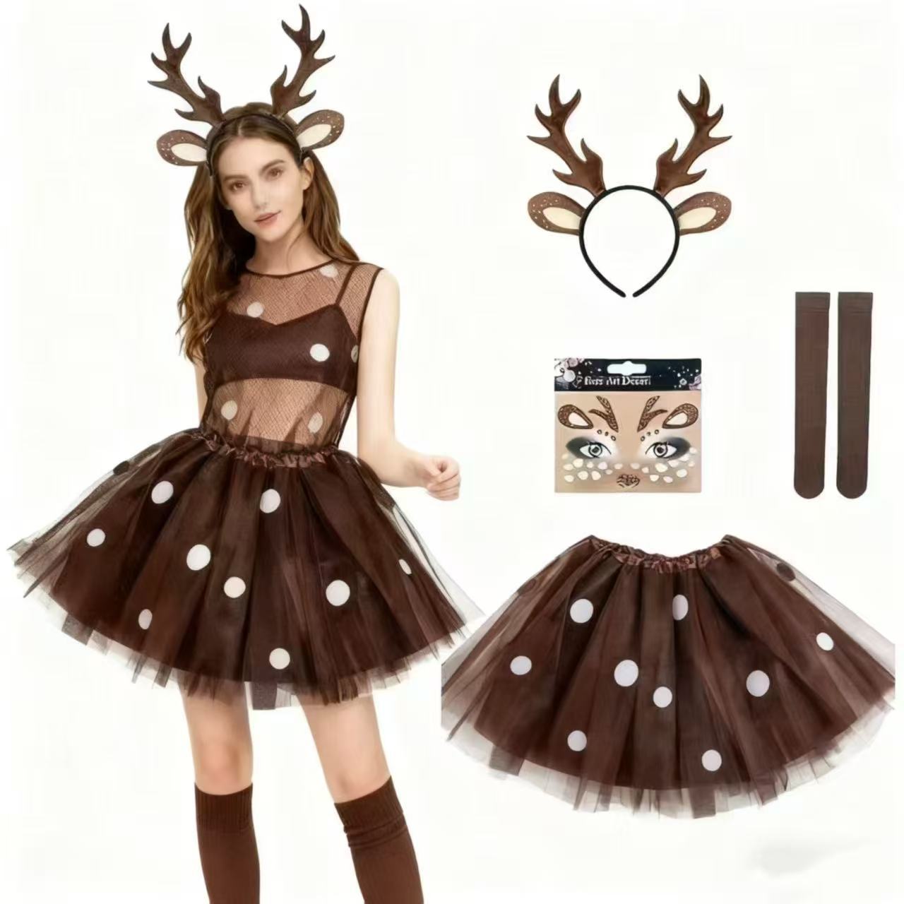 Conjunto de Disfraz de Reno, D - Reindeer Antlers Headband reseña y precio