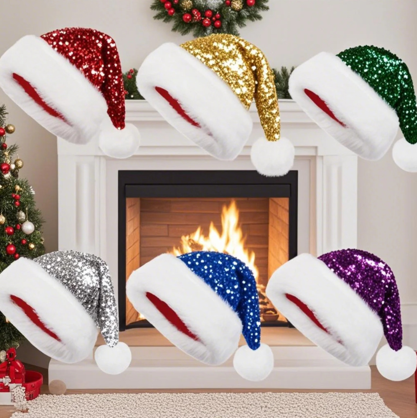 Gorro navideño con lentejuelas - Santa Hat Plush reseña y precio