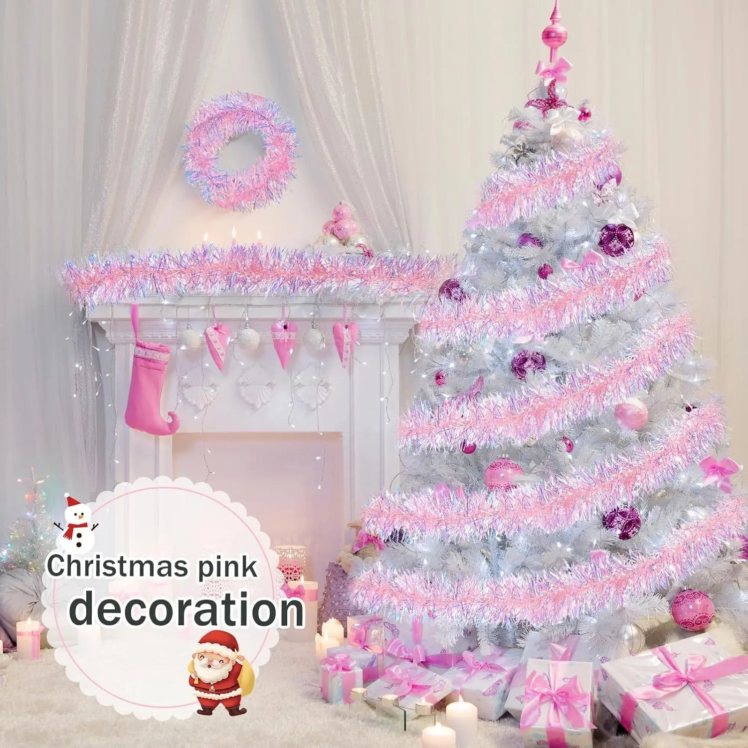 Guirnalda de oropel metálico,  - Tinsel Garland Decoration reseña y precio