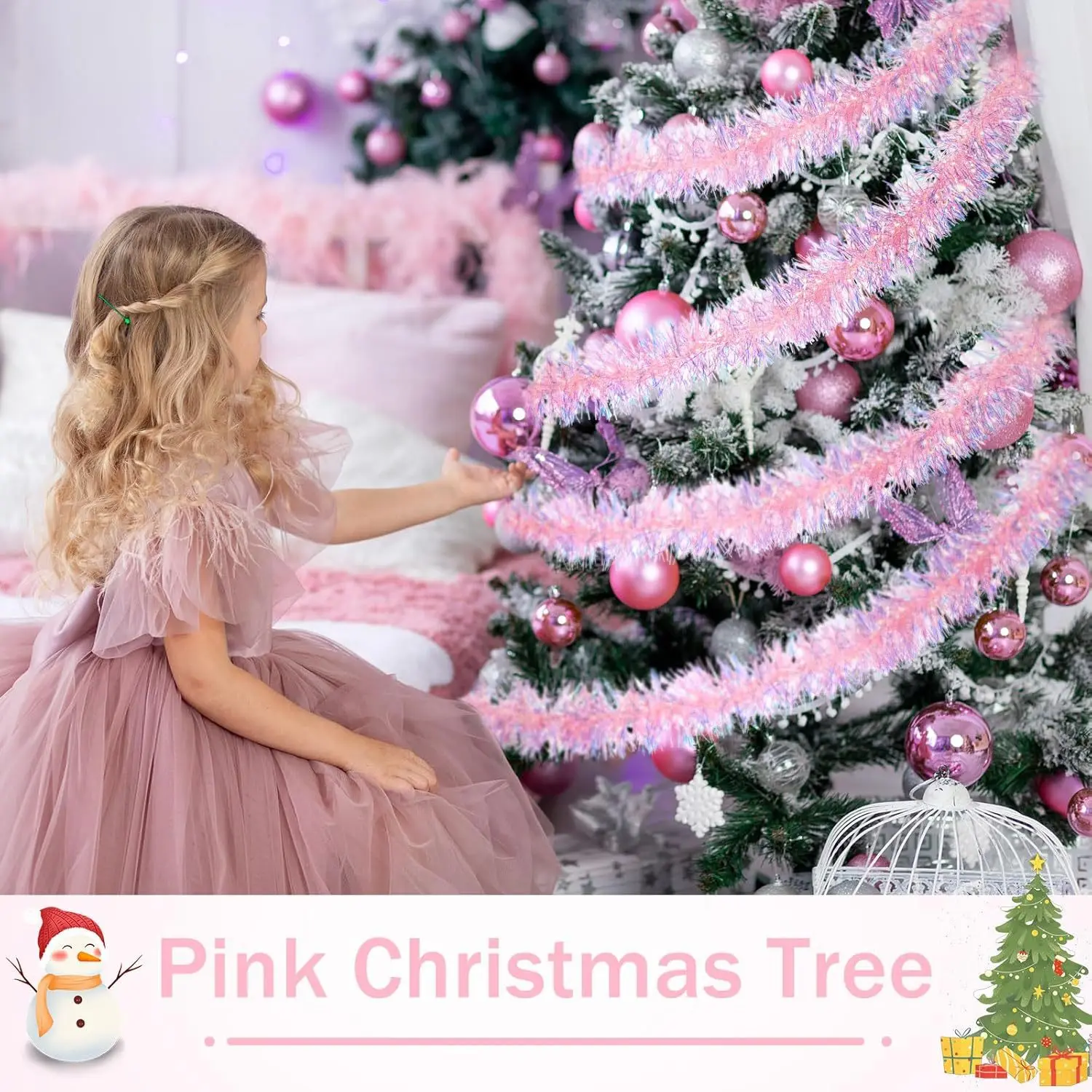 Guirnalda de oropel metálico,  - Tinsel Garland Decoration reseña y precio
