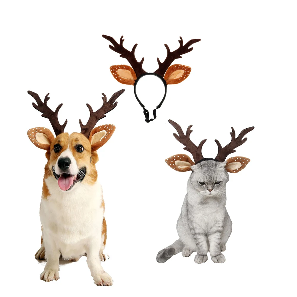 Diademas para perros, disfraz  - Reindeer Antlers Headband reseña y precio
