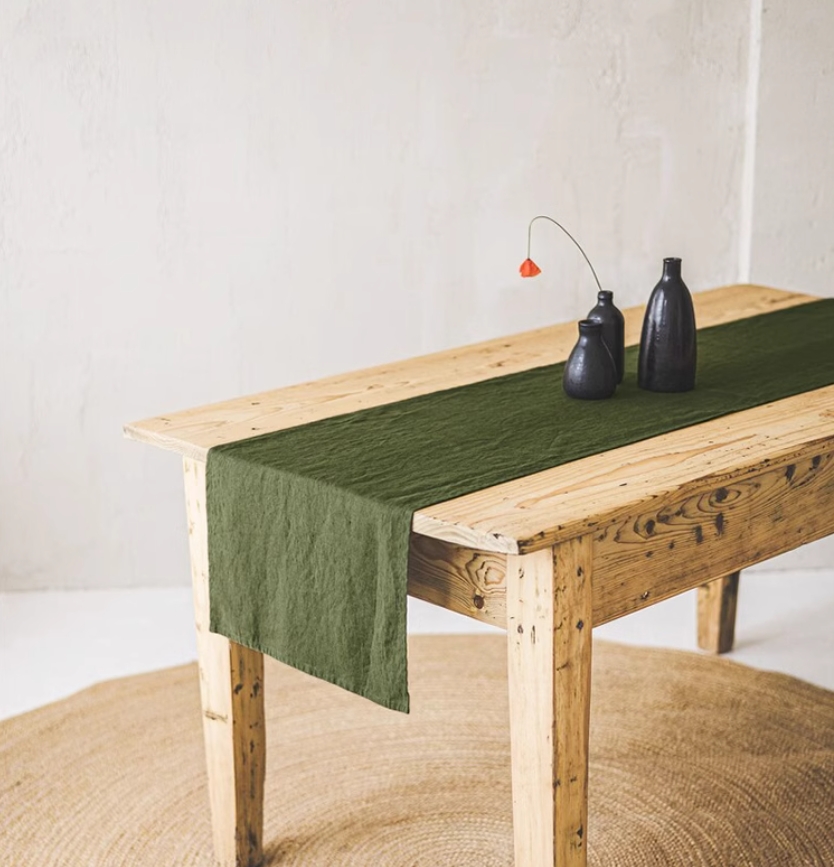 Camino de Mesa 100% Lino Lavad - Christmas Table Runner reseña y precio