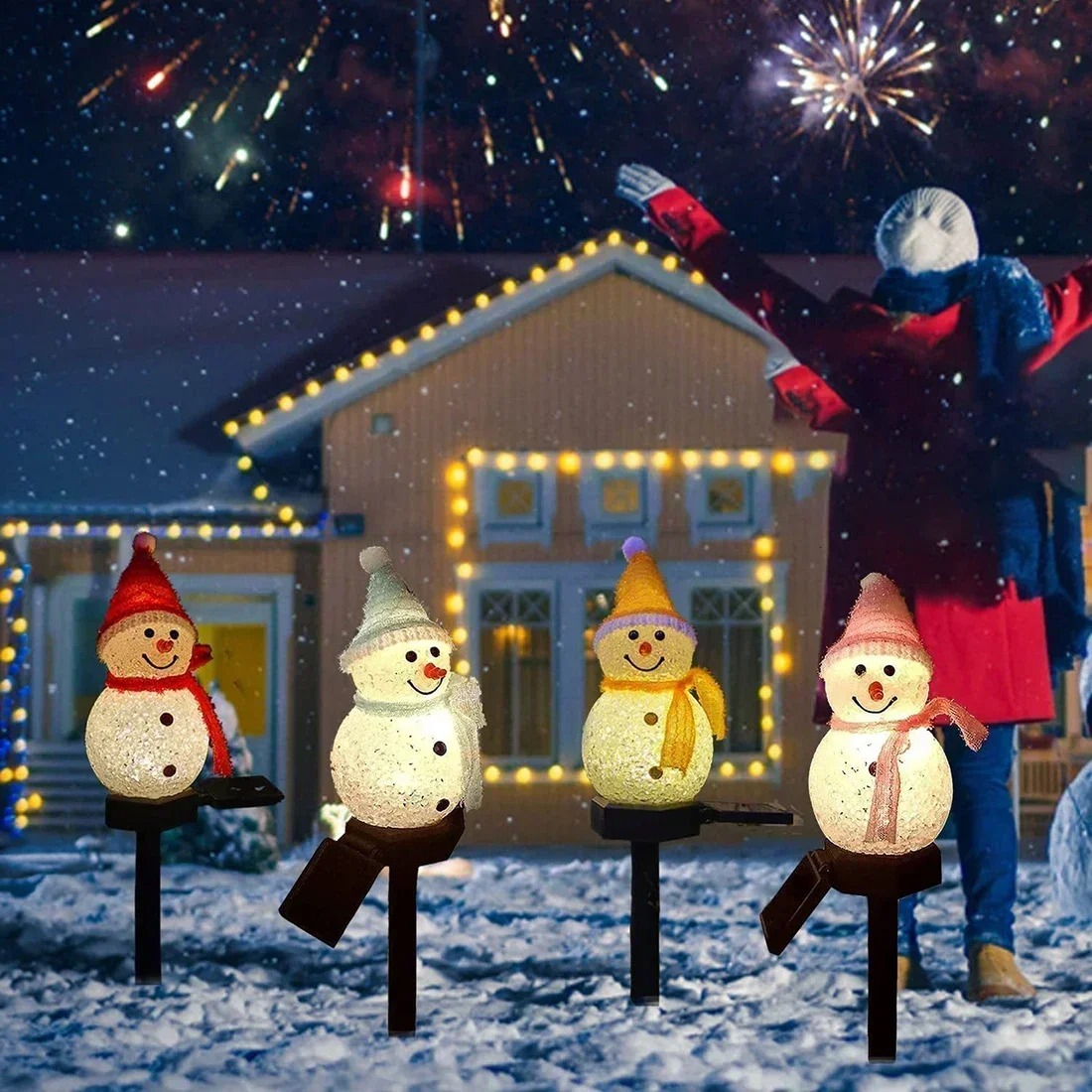Lámpara Solar de Jardín con Fo - Christmas Lights Outdoor reseña y precio