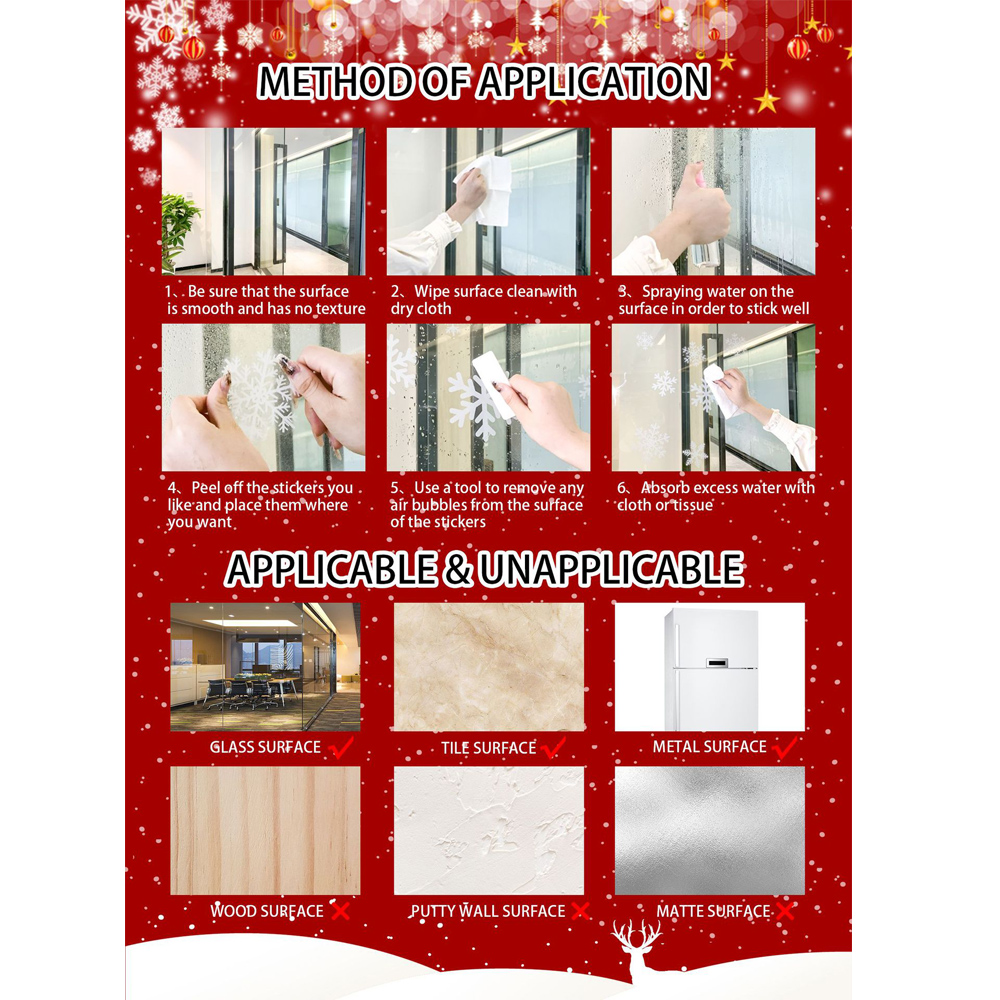 Pegatinas estáticas de PVC nav - Snowflake Window Decal reseña y precio