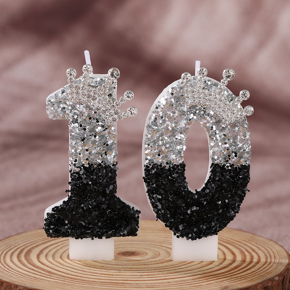 Corona Negra Plateada Degradad - Holiday Candle Set reseña y precio